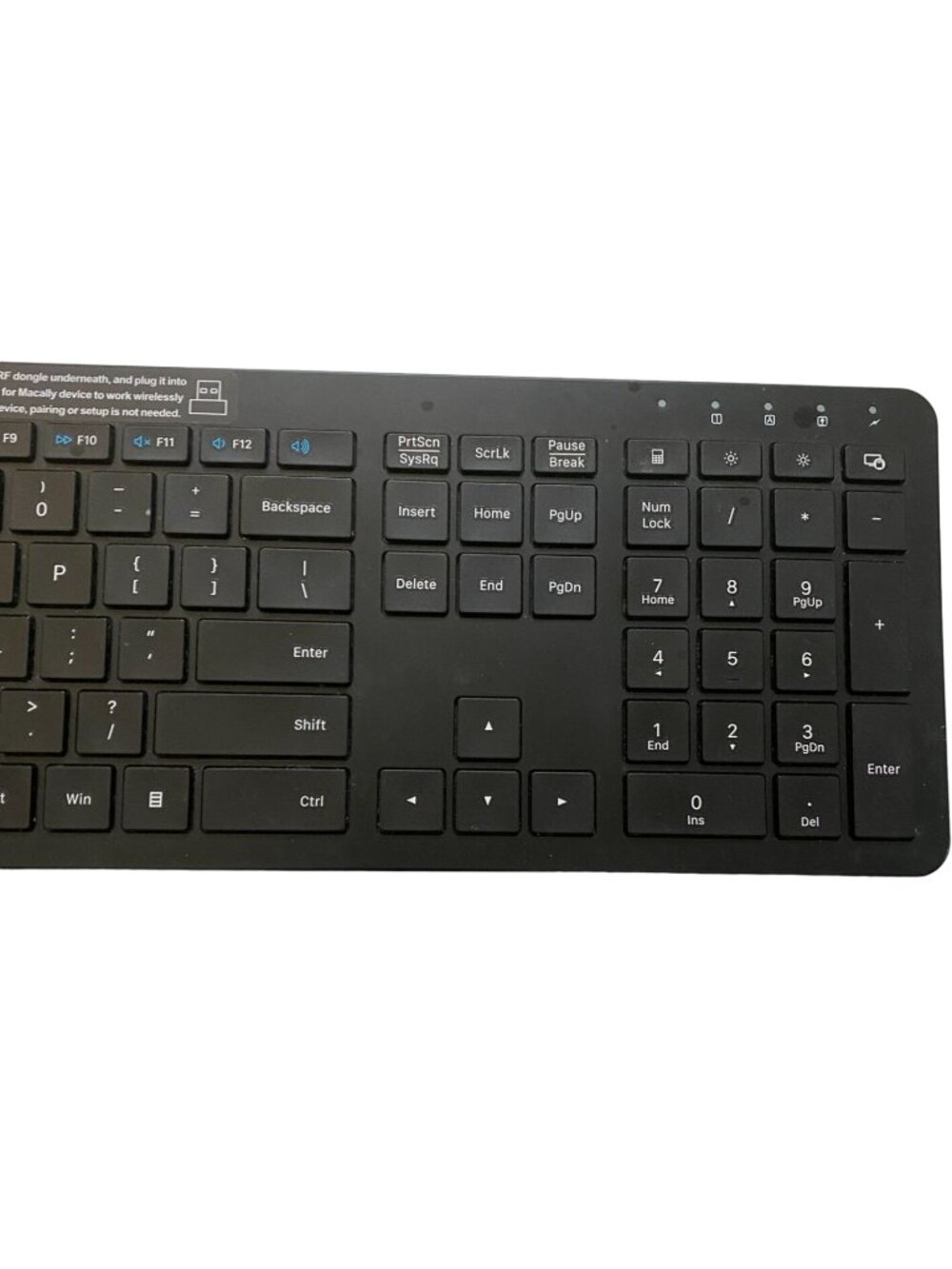 Macally Lightweight Wireless Keyboard-USB RF Dangle Underneath-Black-2.4G-GUC - Picture 4 of 9